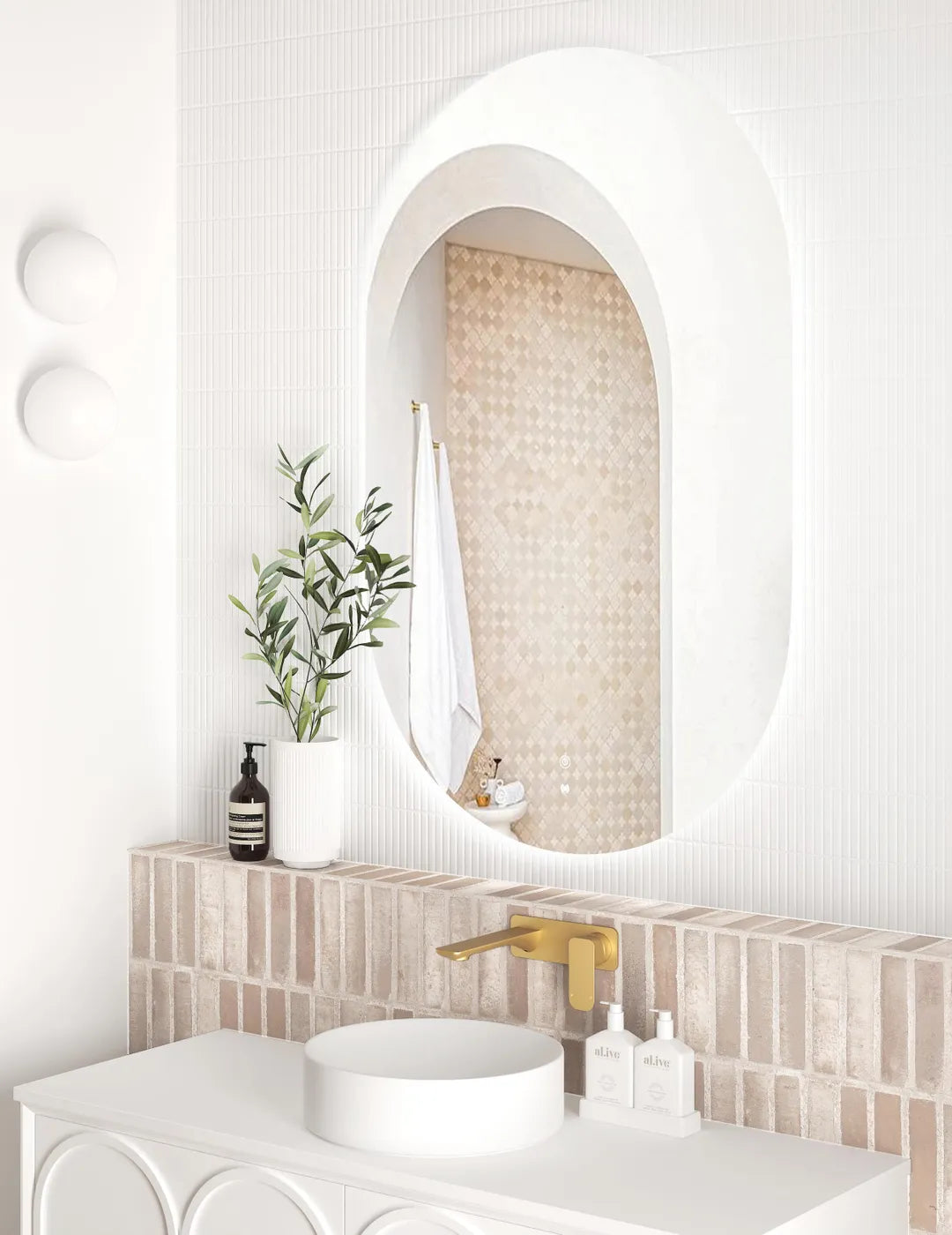 Otti Noosa 900mm LED Frameless Tuffi Mirror LED-OV9060
