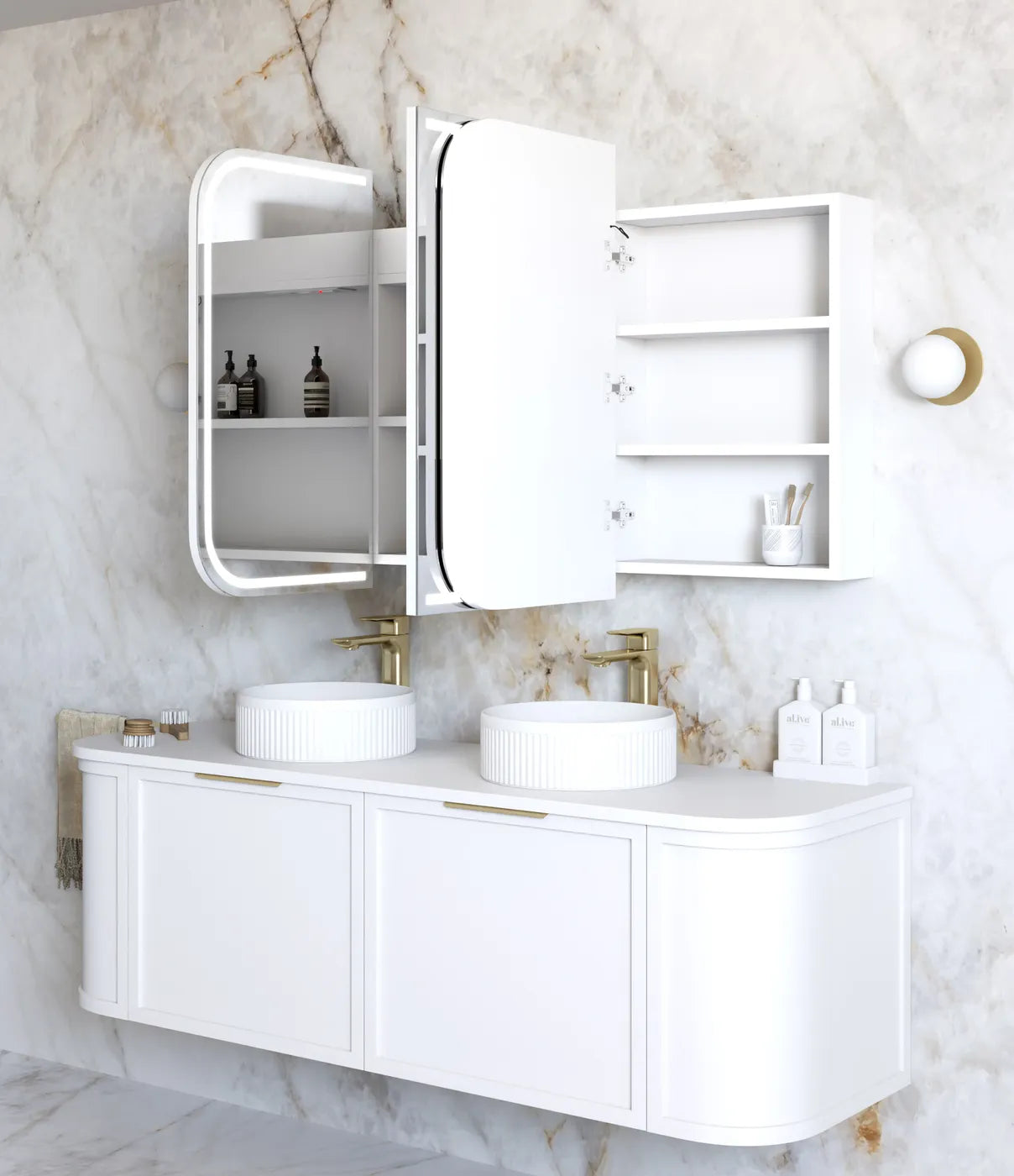 Otti LED Newport Shaving Cabinet - Premium Edition LED-SSQ1575-VP