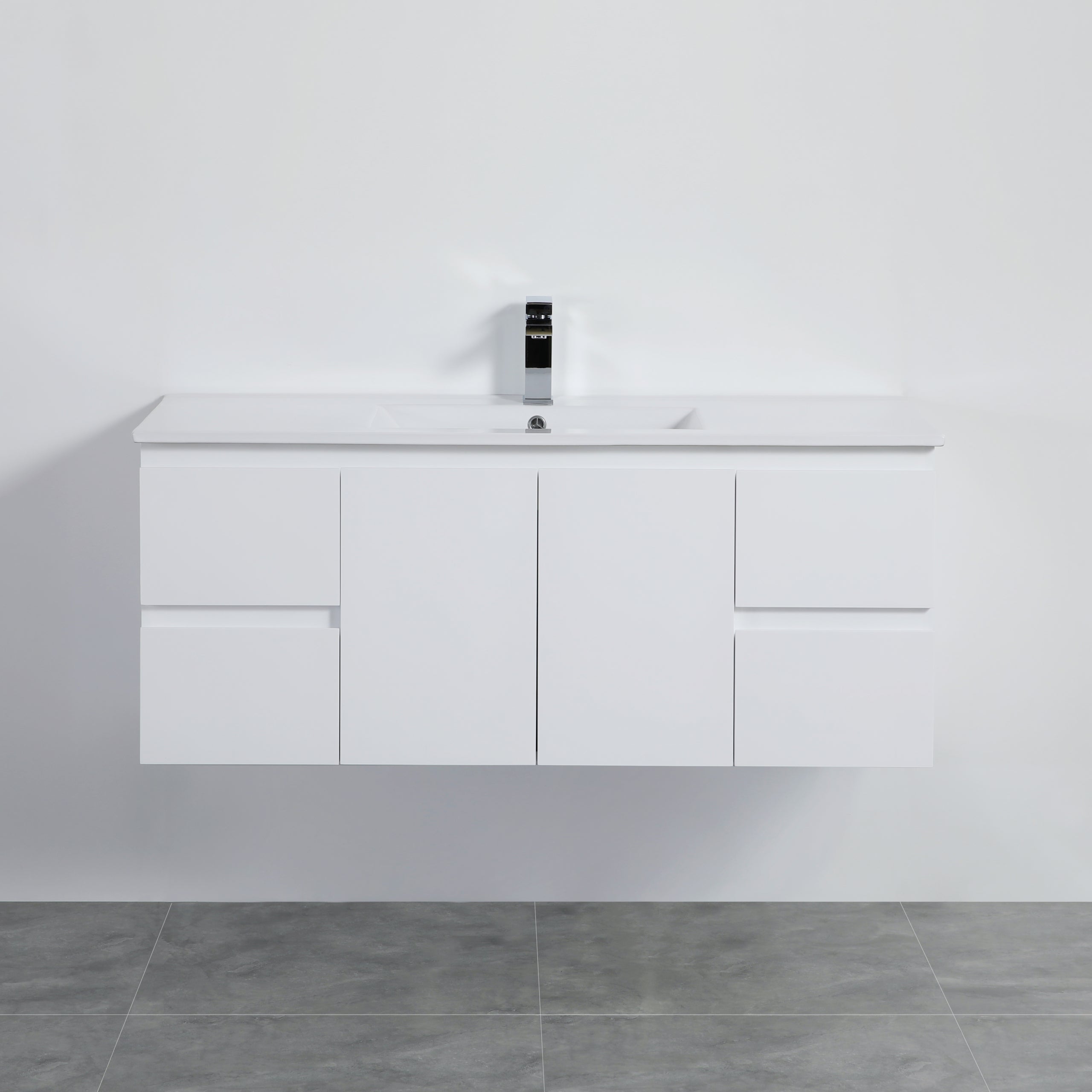 Lukka Alpha PVC 1200 x 460mm Wall Hung Vanity - Ceramic Top