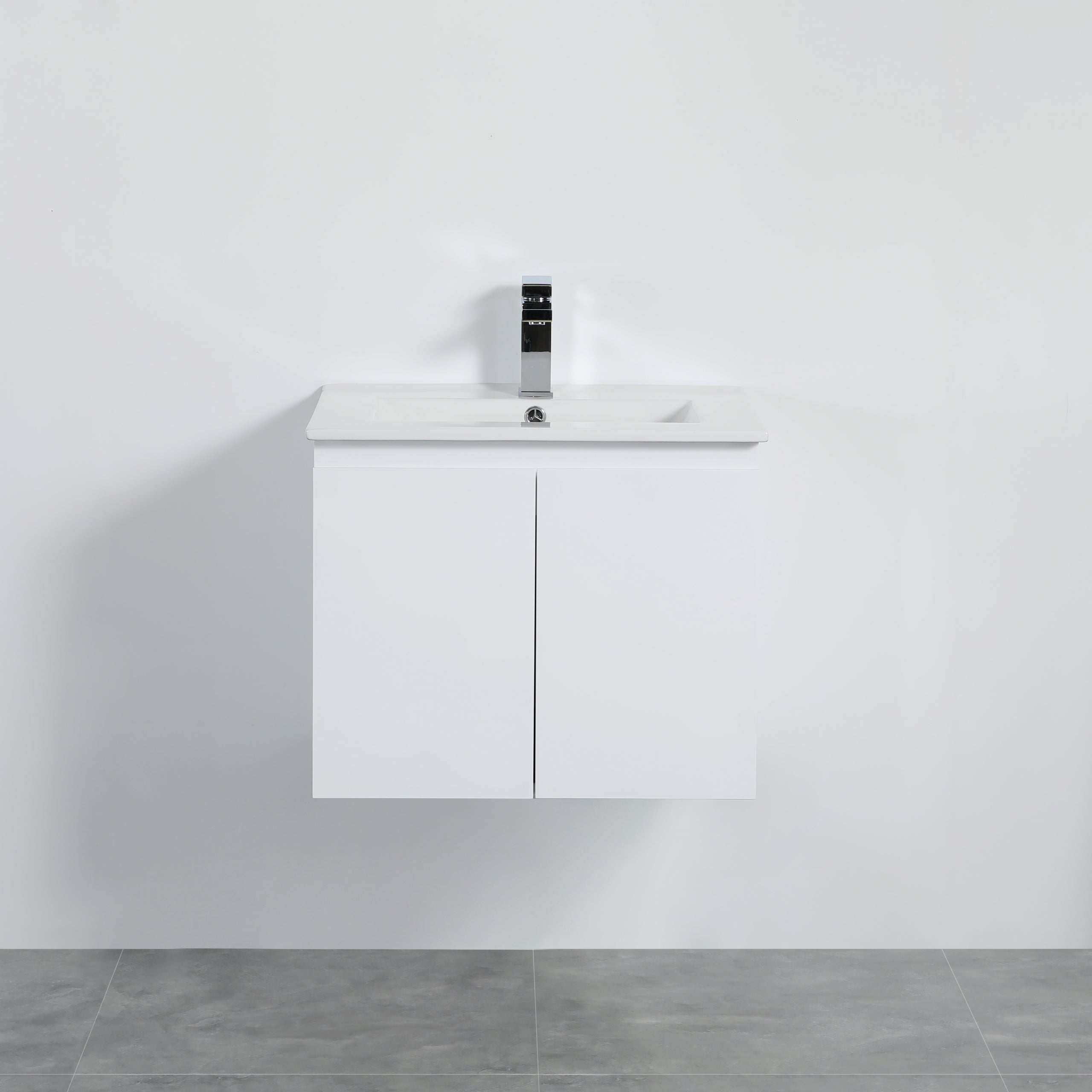 Lukka Alpha PVC 600 x 460mm Wall Hung Vanity - Ceramic Top