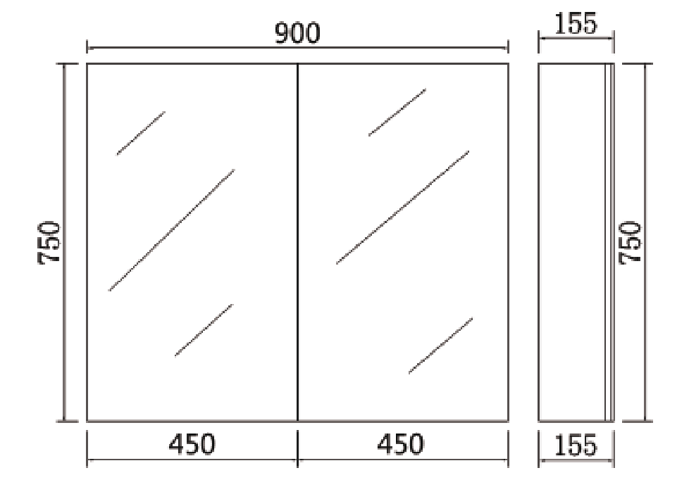 Alpha PVC 900mm Shaving Cabinet LK-ALSV900