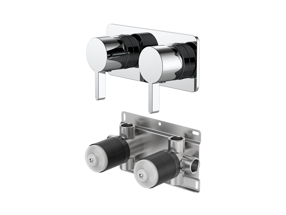 Lushh Lotus Twin Shower/Bath Mixer Square Plate LS-LO-333S