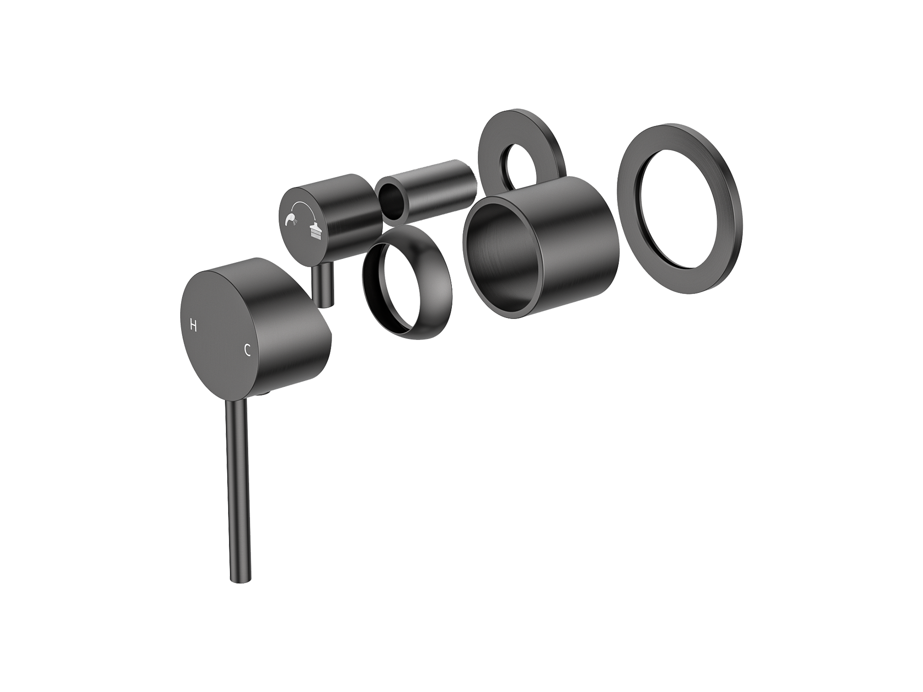 Lushh Maple Horizontal Wall Diverter Shower/Bath Mixer Separate Plates LS-MP-306