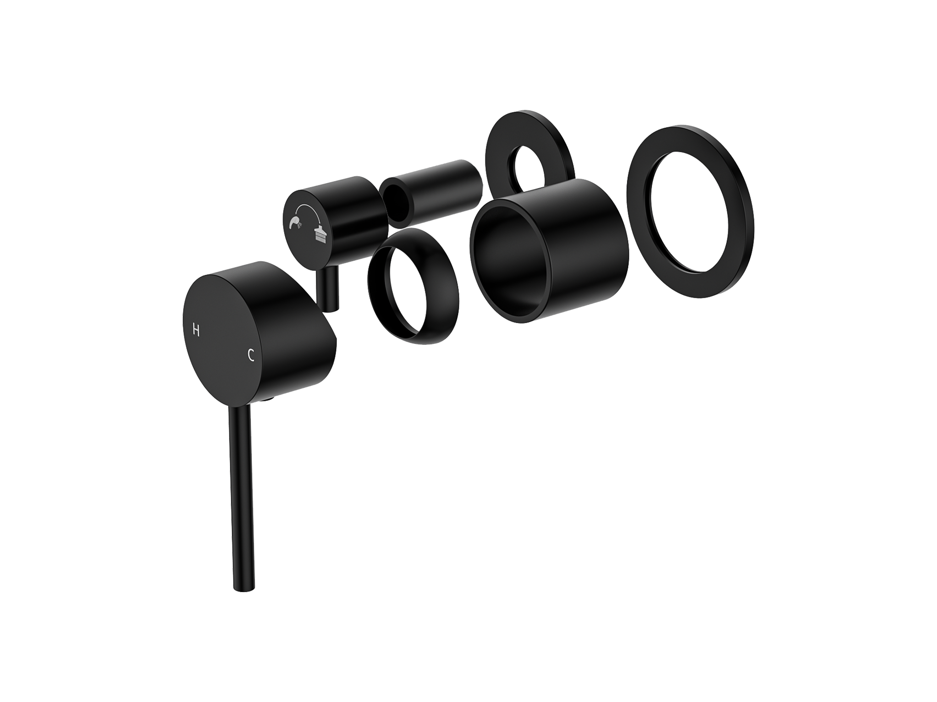 Lushh Maple Horizontal Wall Diverter Shower/Bath Mixer Separate Plates LS-MP-306