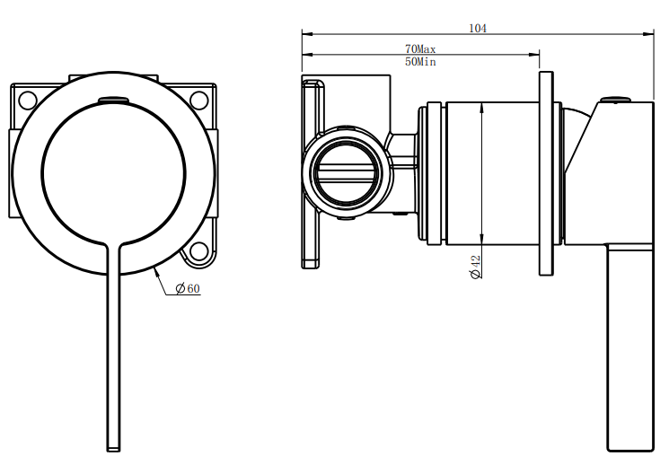 Lushh Sakura Wall Shower/Bath Mixer LS-SA-303