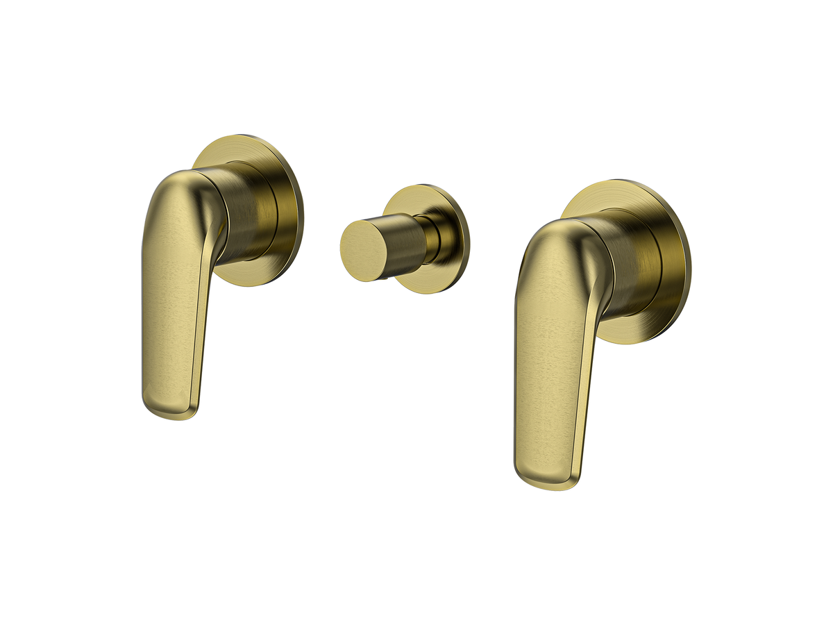 Sequoia Twin Shower / Bath Mixer with Centre Diverter Round Plates LS-SQ-308