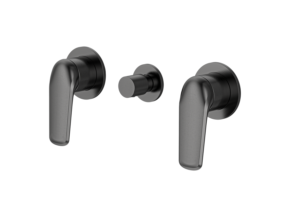 Sequoia Twin Shower / Bath Mixer with Centre Diverter Round Plates LS-SQ-308