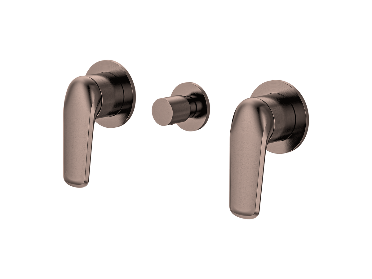 Sequoia Twin Shower / Bath Mixer with Centre Diverter Round Plates LS-SQ-308