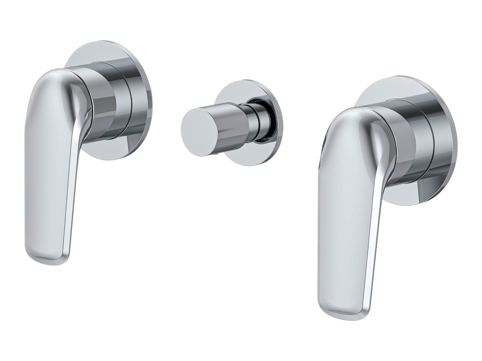 Sequoia Twin Shower / Bath Mixer with Centre Diverter Round Plates LS-SQ-308R