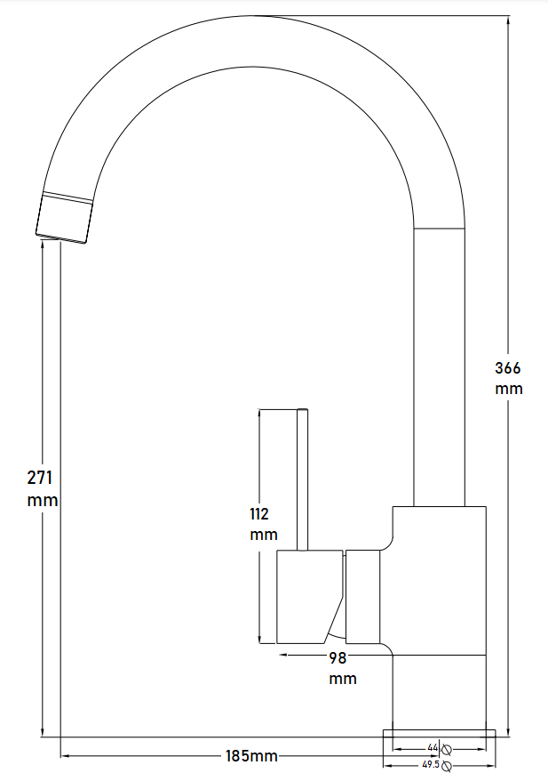 Lushh Willow Gooseneck Sink Mixer LS-WL-201