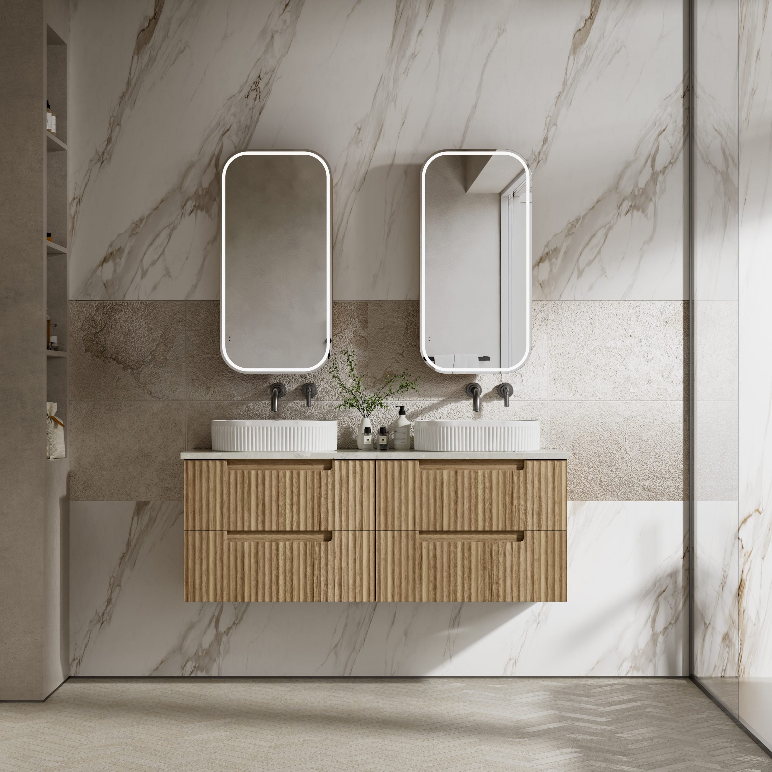 Aulic Lovina 1500mm Wall Hung Vanity Double Bowl