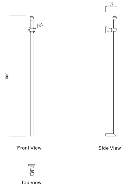 Modern National Medoc Vertical Heated Towel Rail - MED100CHR