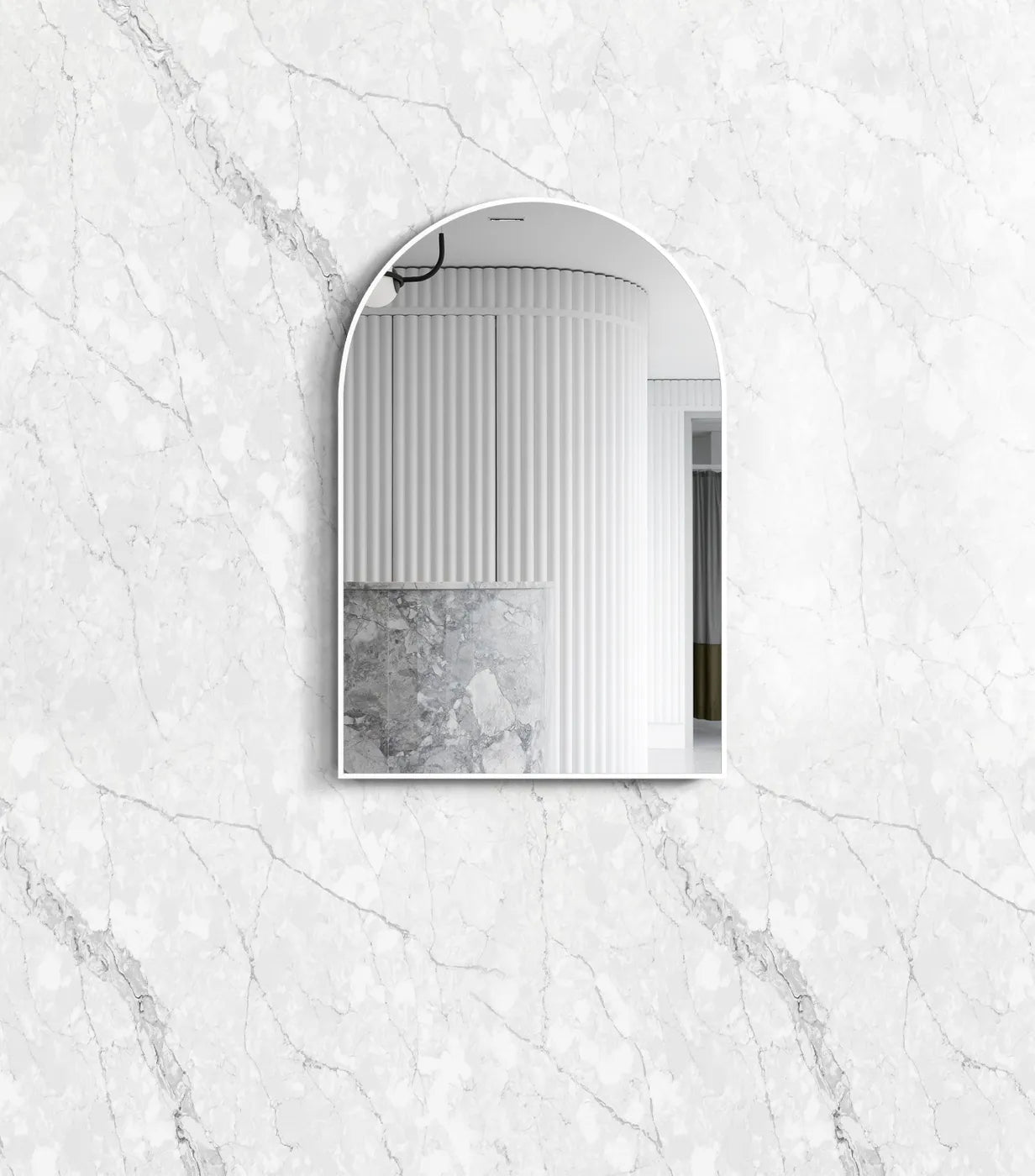 Otti Archie 600mm Metal Framed Mirror White MFMAR9060W