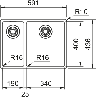Franke Maris 1 & 1/2 Bowl Sink MRX260-34/19SBL
