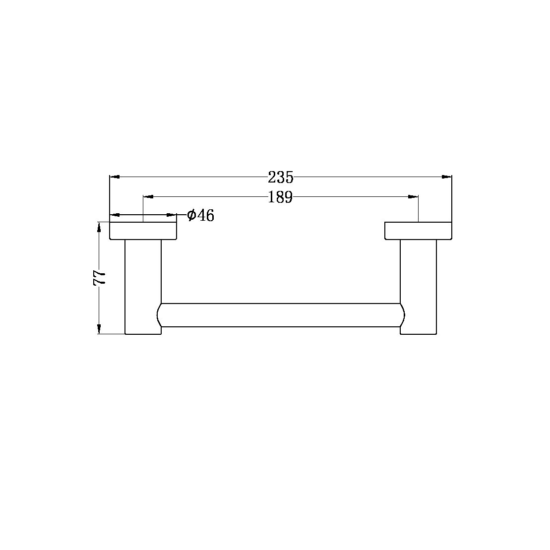 Nero Mecca Hand Towel Rail NR1980a