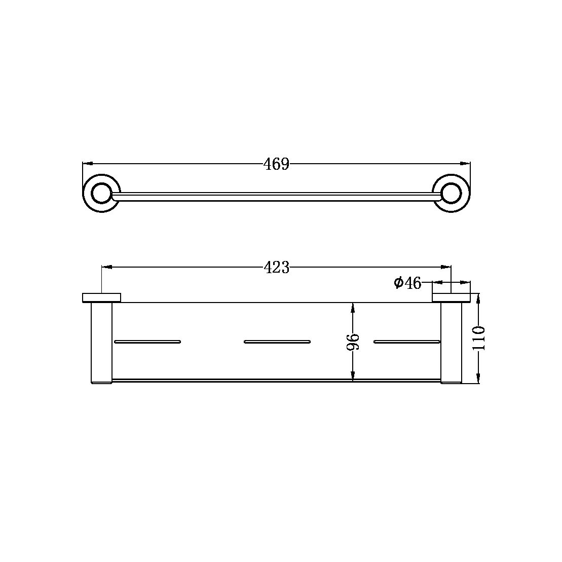 Nero Mecca Metal Shower Shelf NR1987a