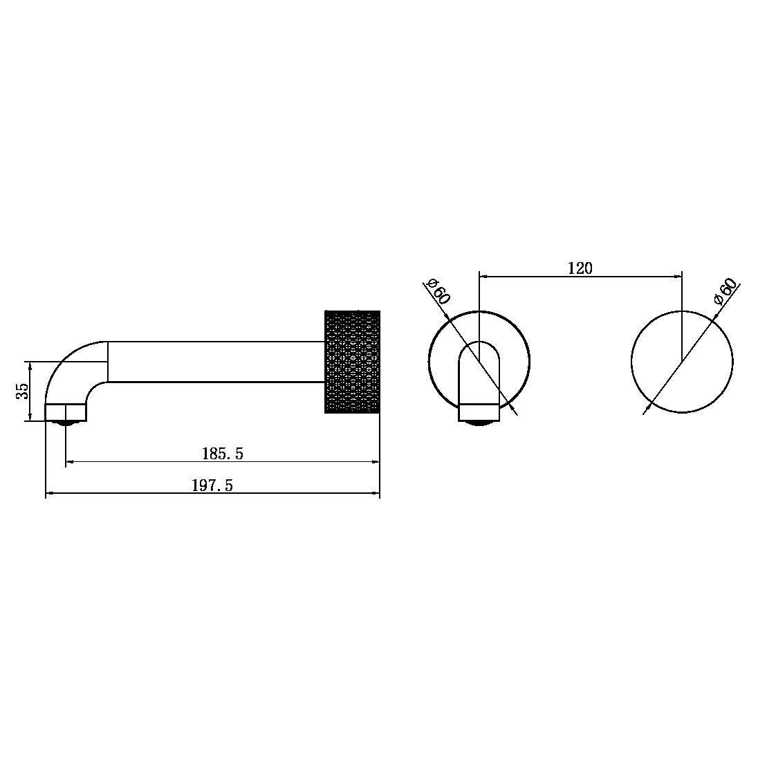 Nero Opal Progressive Wall Basin/Bath Mixer Trim Kit NR252007at