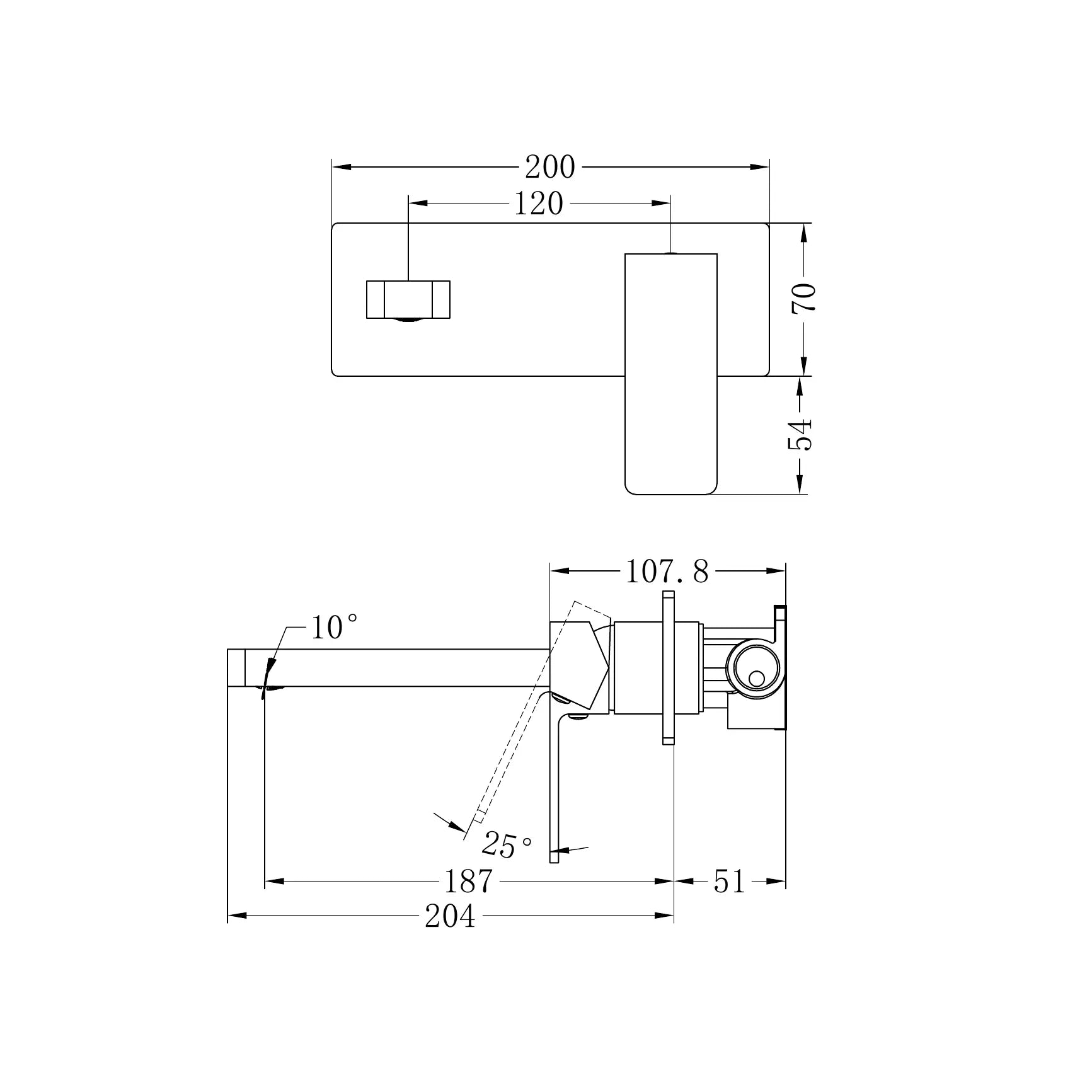 Nero Celia Wall Basin/Bath Mixer Chrome NR301507aCH