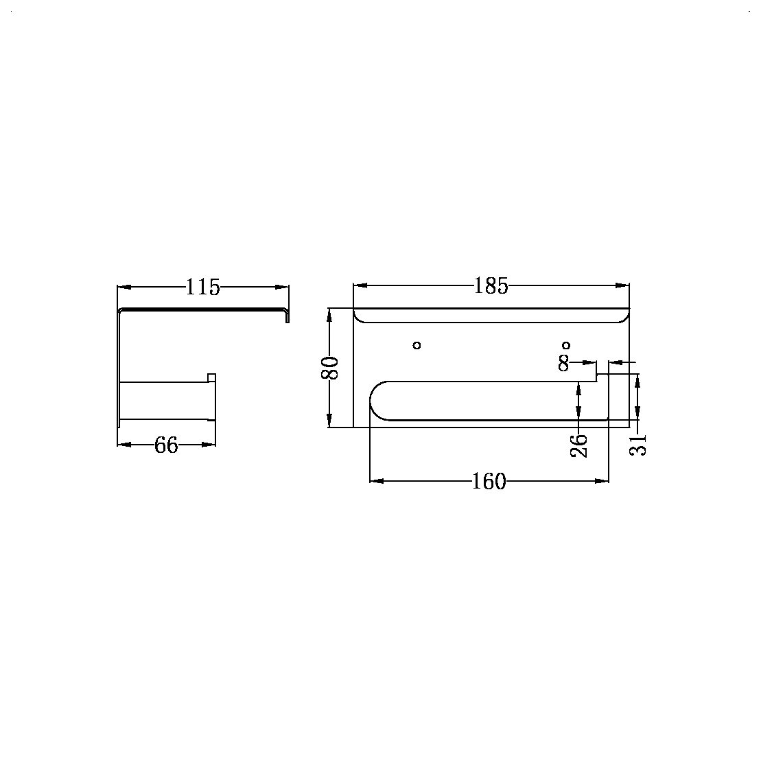 Nero Bianca Toilet Roll Holder NR9086a