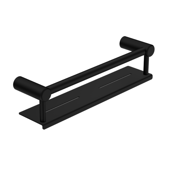 Nero Mecca Care 25mm Grab Rail with Shelf 450mm NRCR2518C