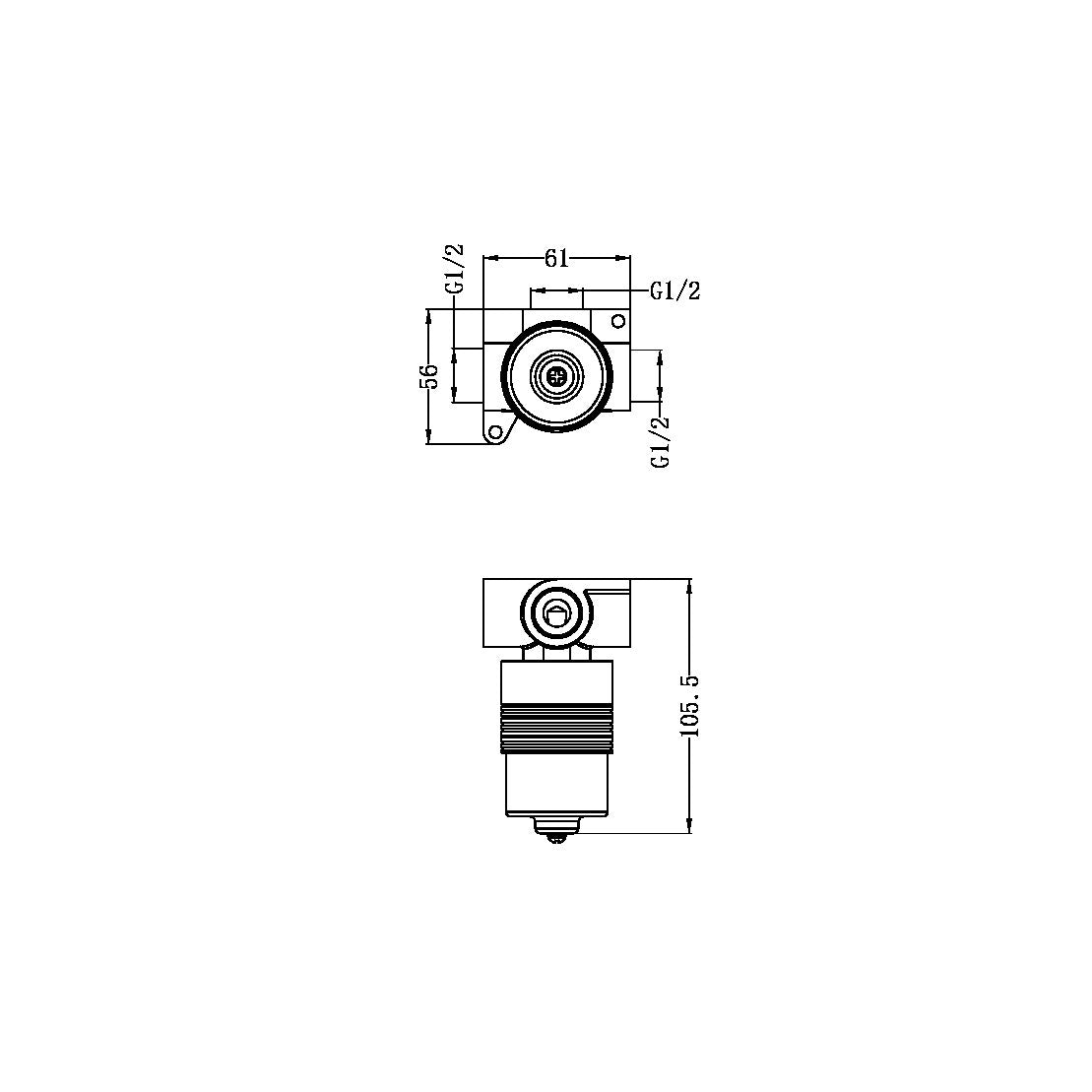 Nero SS316L 35mm Premium Universal Shower Mixer Body NRUB006