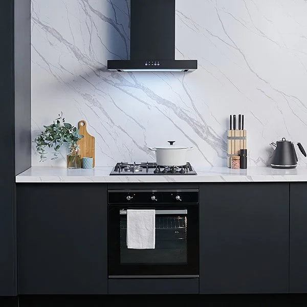 Omega 60cm Canopy Rangehood Black ORC60MB