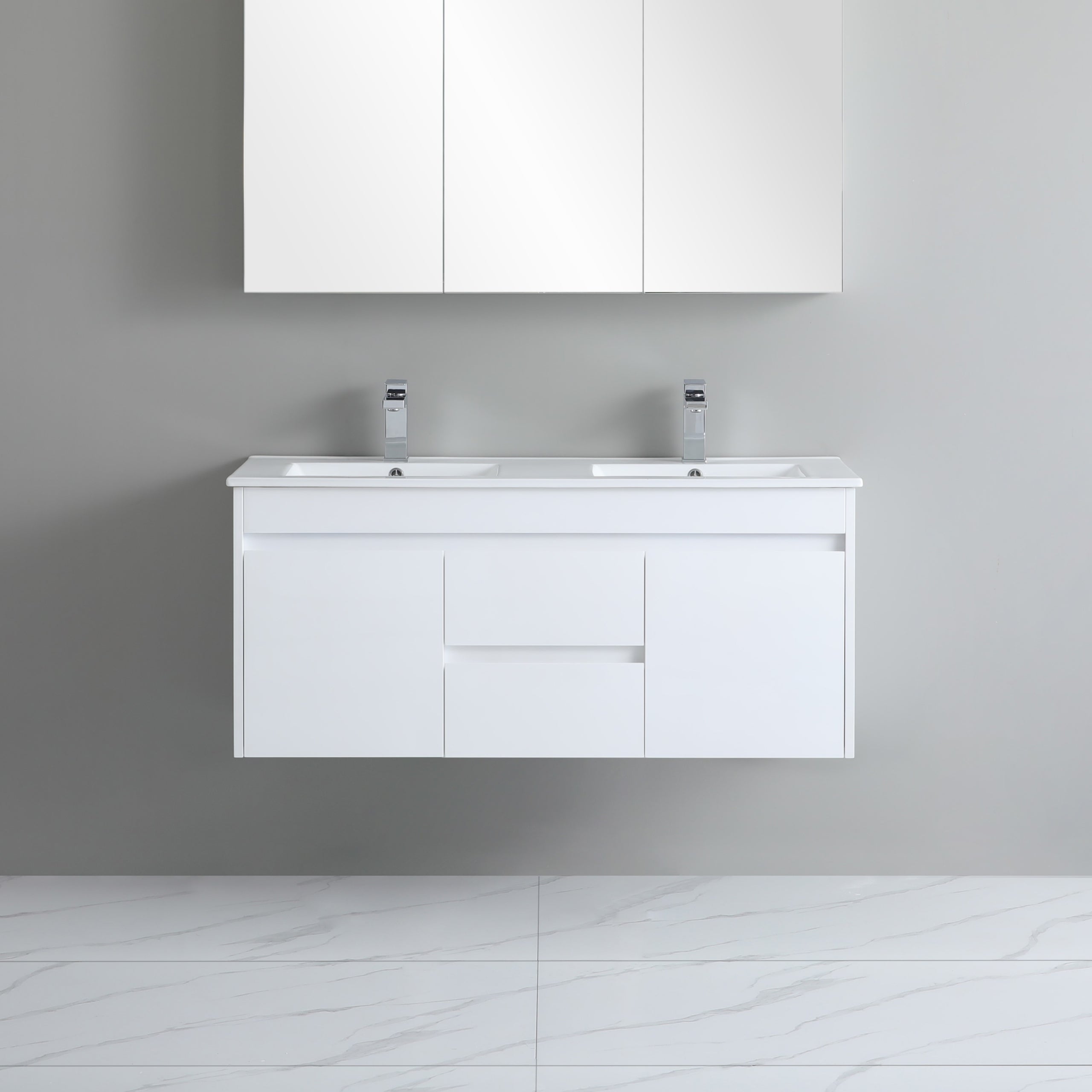 Polar 1200mm PVC Double Bowl Wall Hung Vanity