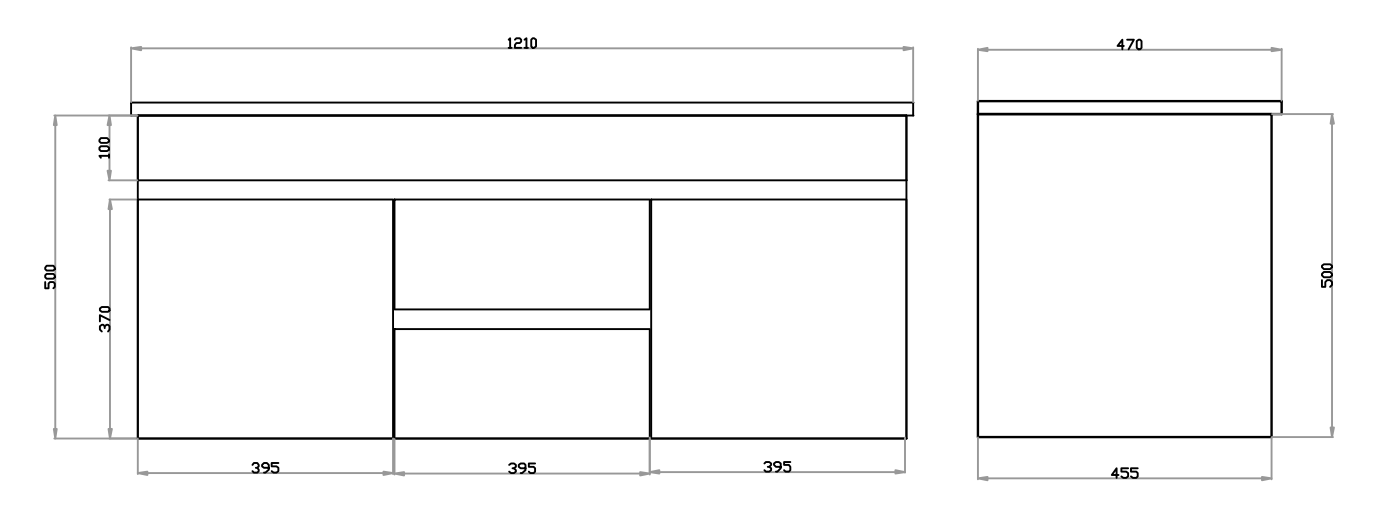 Polar 1200mm PVC Double Bowl Wall Hung Vanity