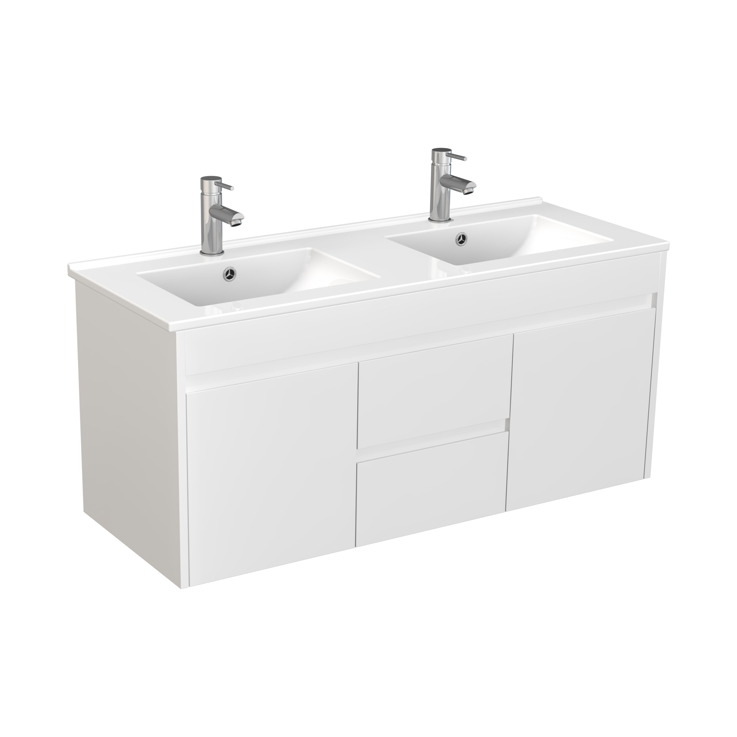 Polar 1500mm PVC Double Bowl Wall Hung Vanity