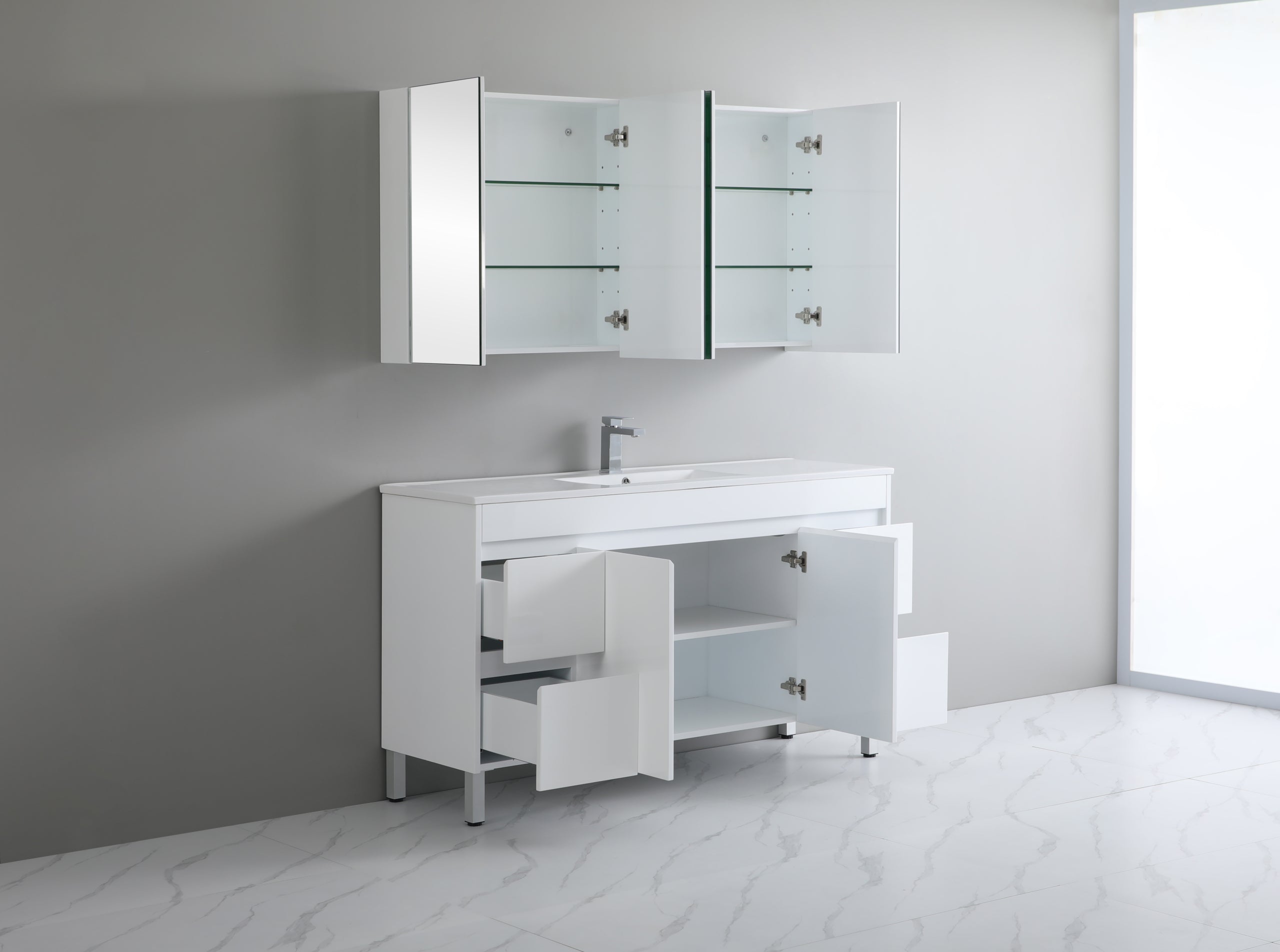 Polar 1500mm PVC Freestanding Vanity