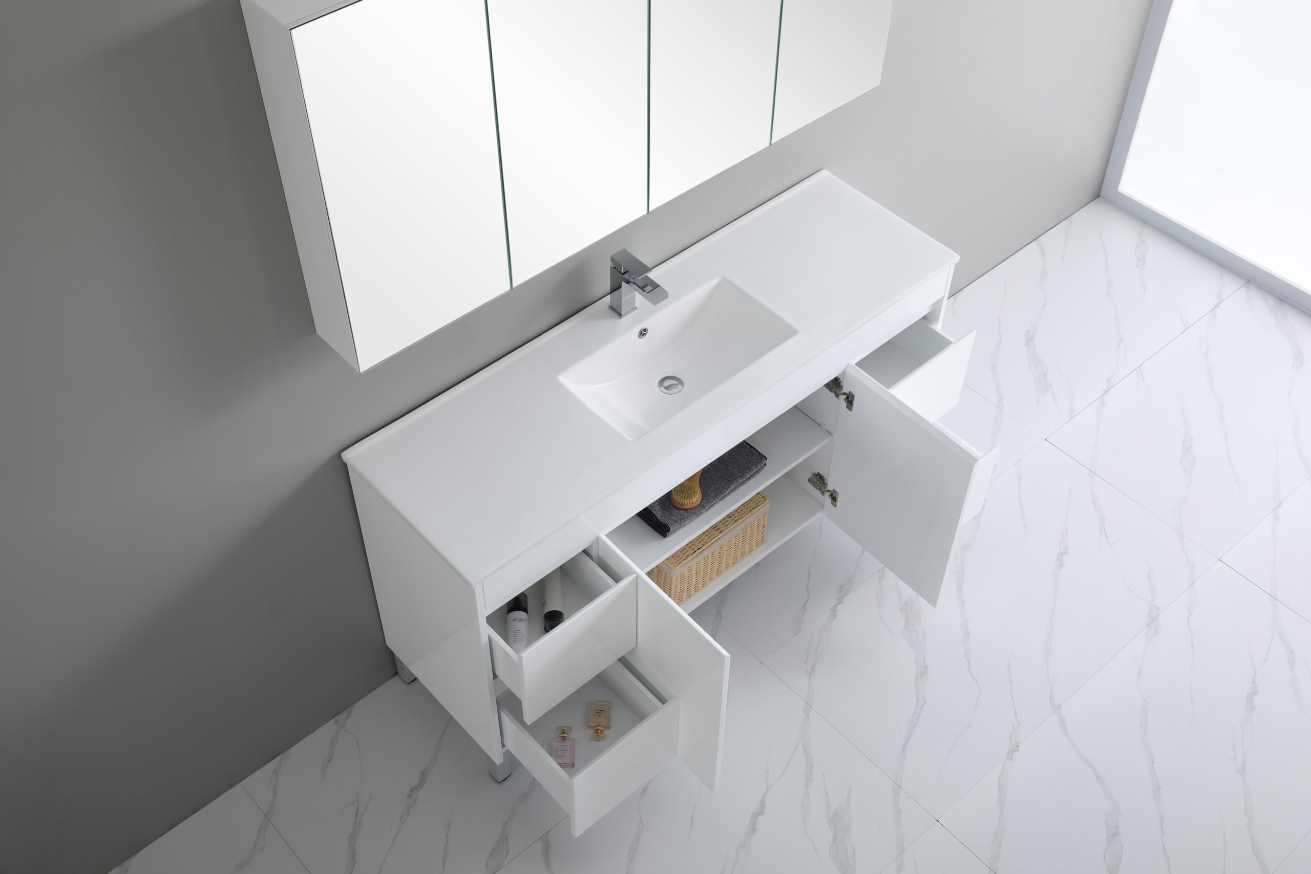 Polar 1500mm PVC Freestanding Vanity