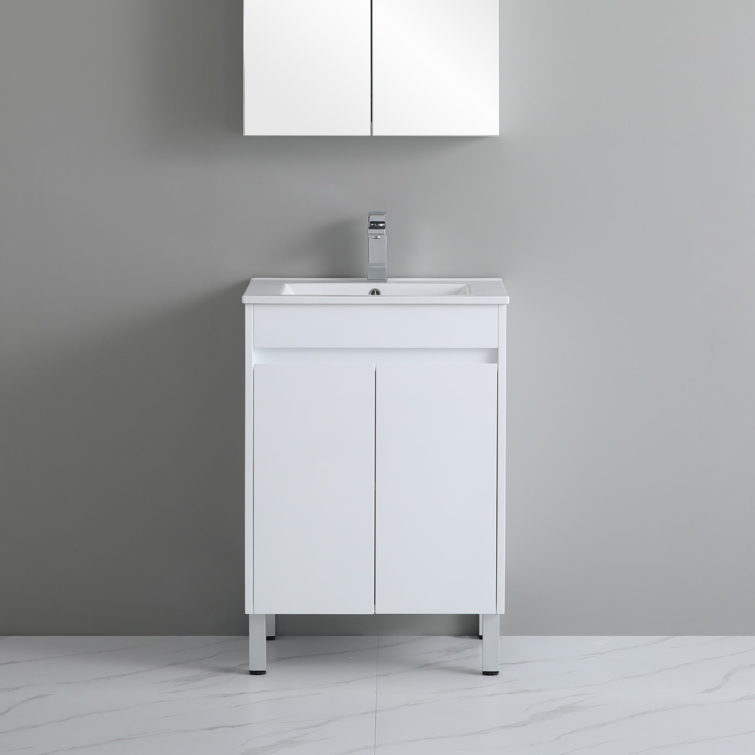 Polar 600mm PVC Slim Freestanding Vanity