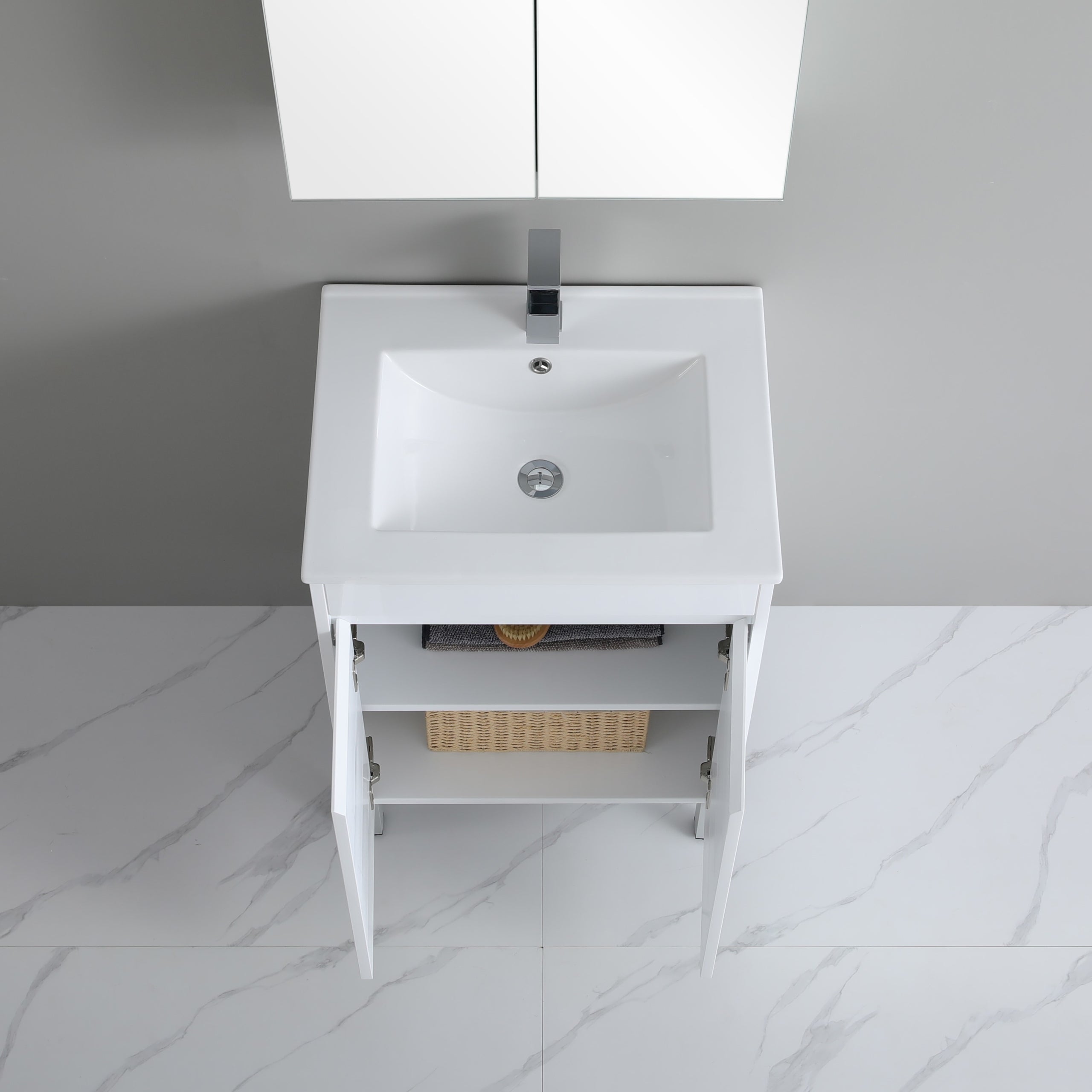 Polar 600mm PVC Slim Freestanding Vanity