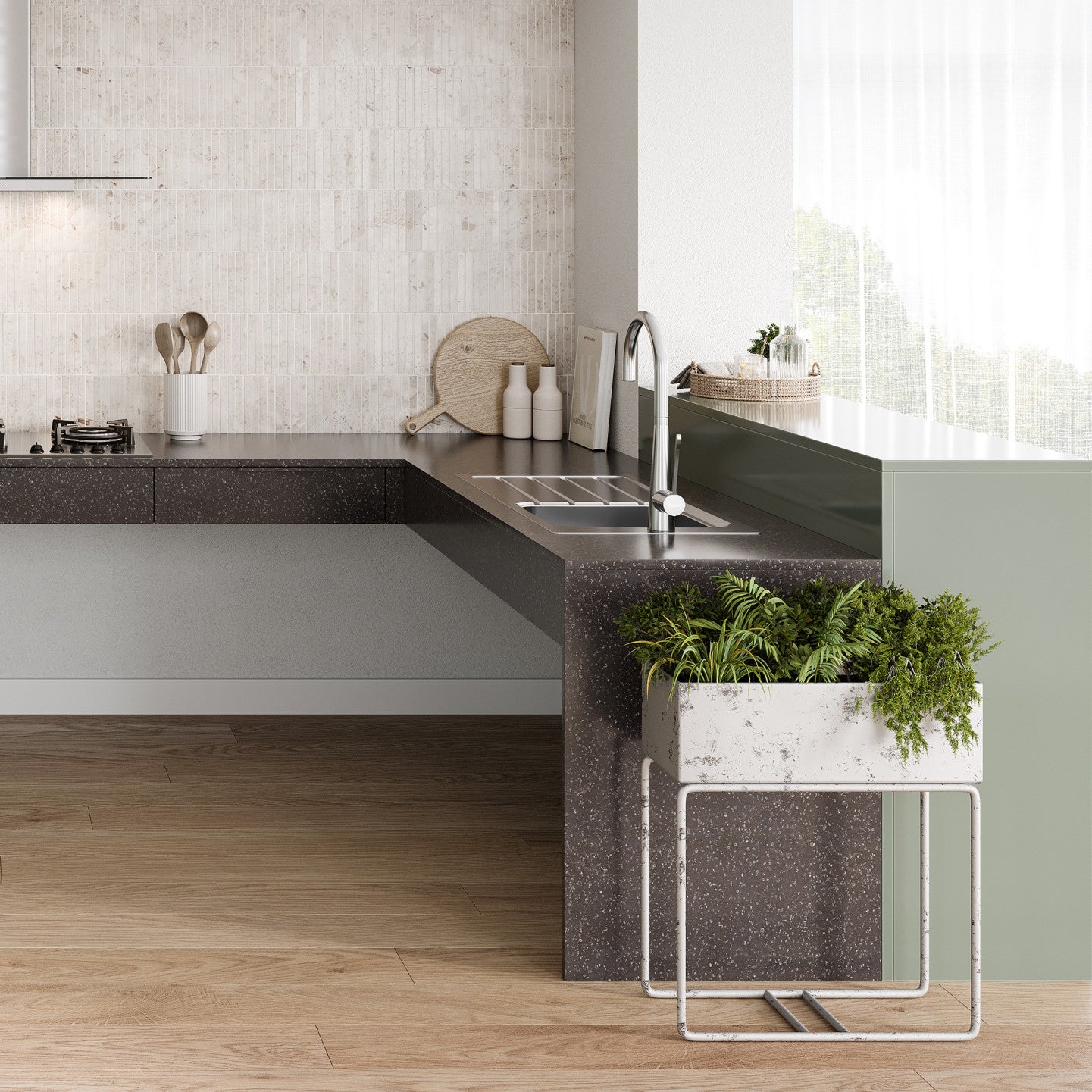 Oliveri Puro Single Bowl Care Sink with Drainer