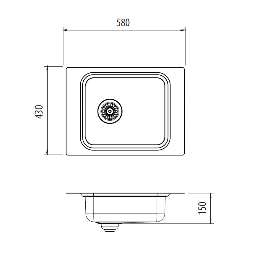 Oliveri Puro Single Bowl Care Sink