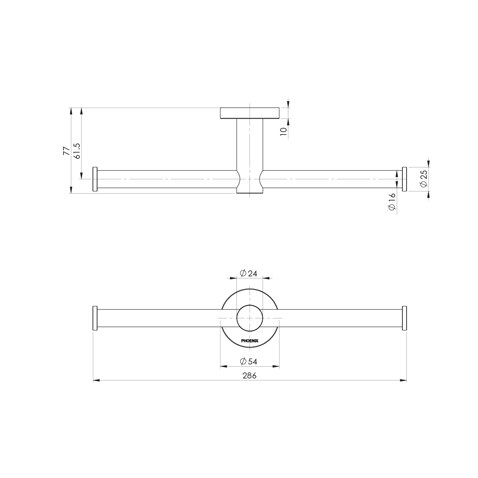 Phoenix Radii Double Toilet Roll Holder Round Plate RA891 CHR