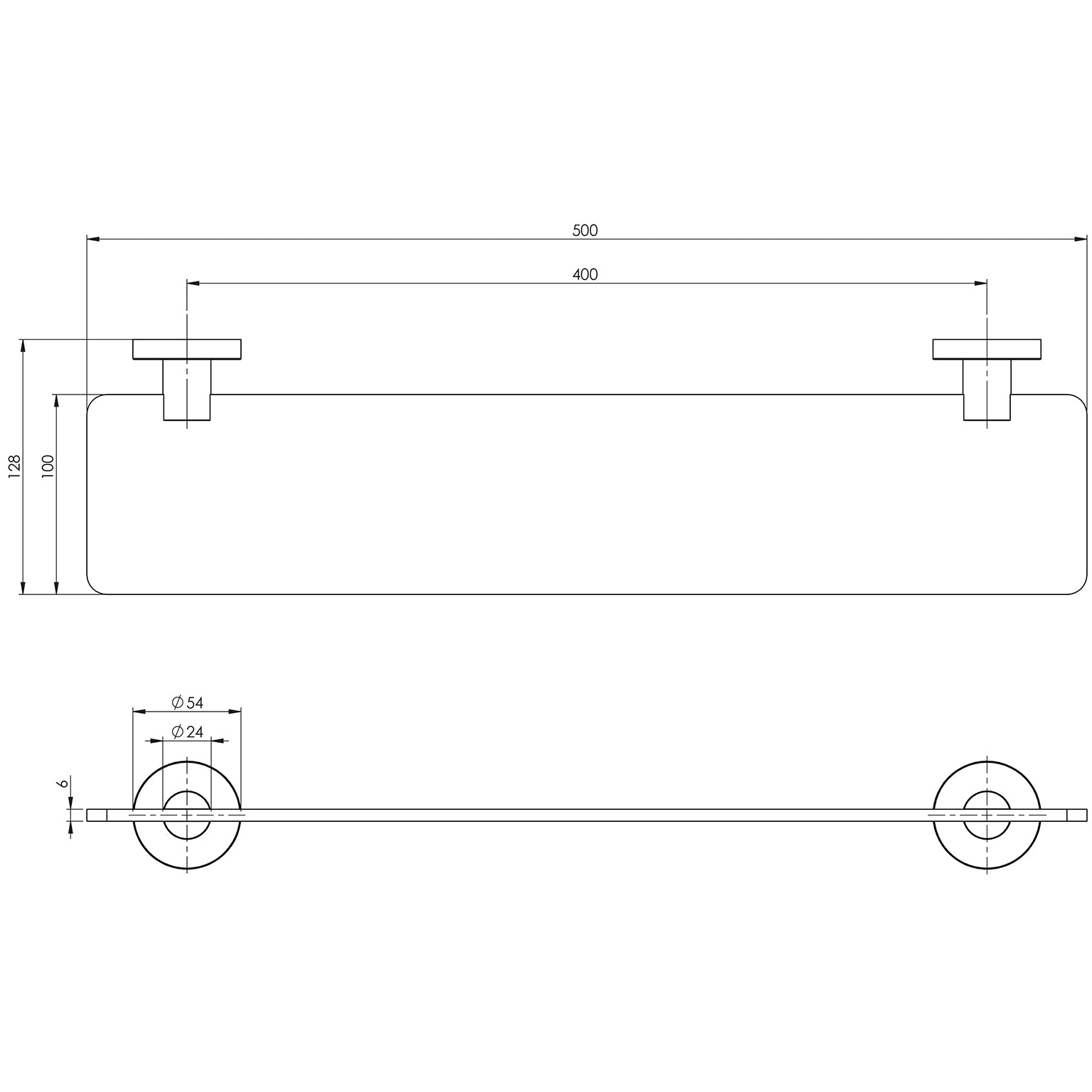 Phoenix Radii Glass Shelf Round Plate RA896 CHR