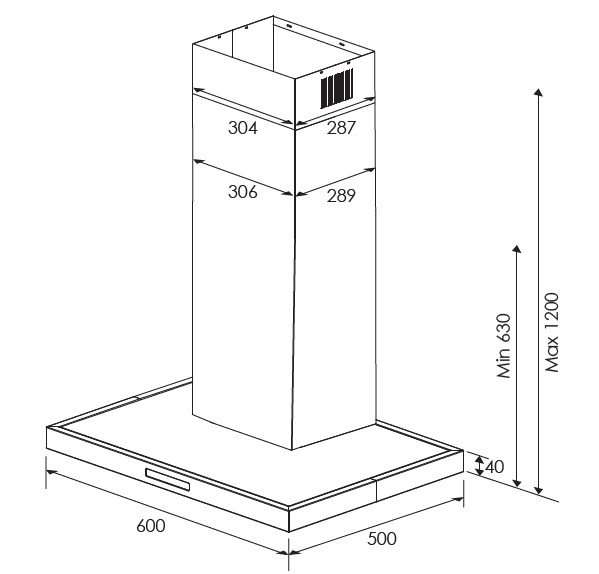 Kleenmaid 60cm Canopy Hood RHSC61
