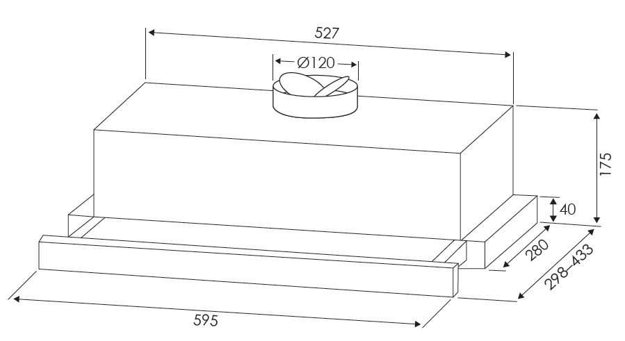 Kleenmaid 60cm Slideout Hood RHSOR61