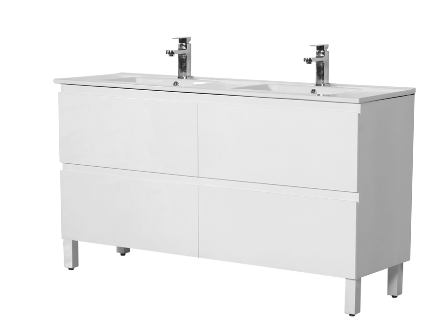 Riva 1200mm PVC Double Bowl Freestanding Vanity