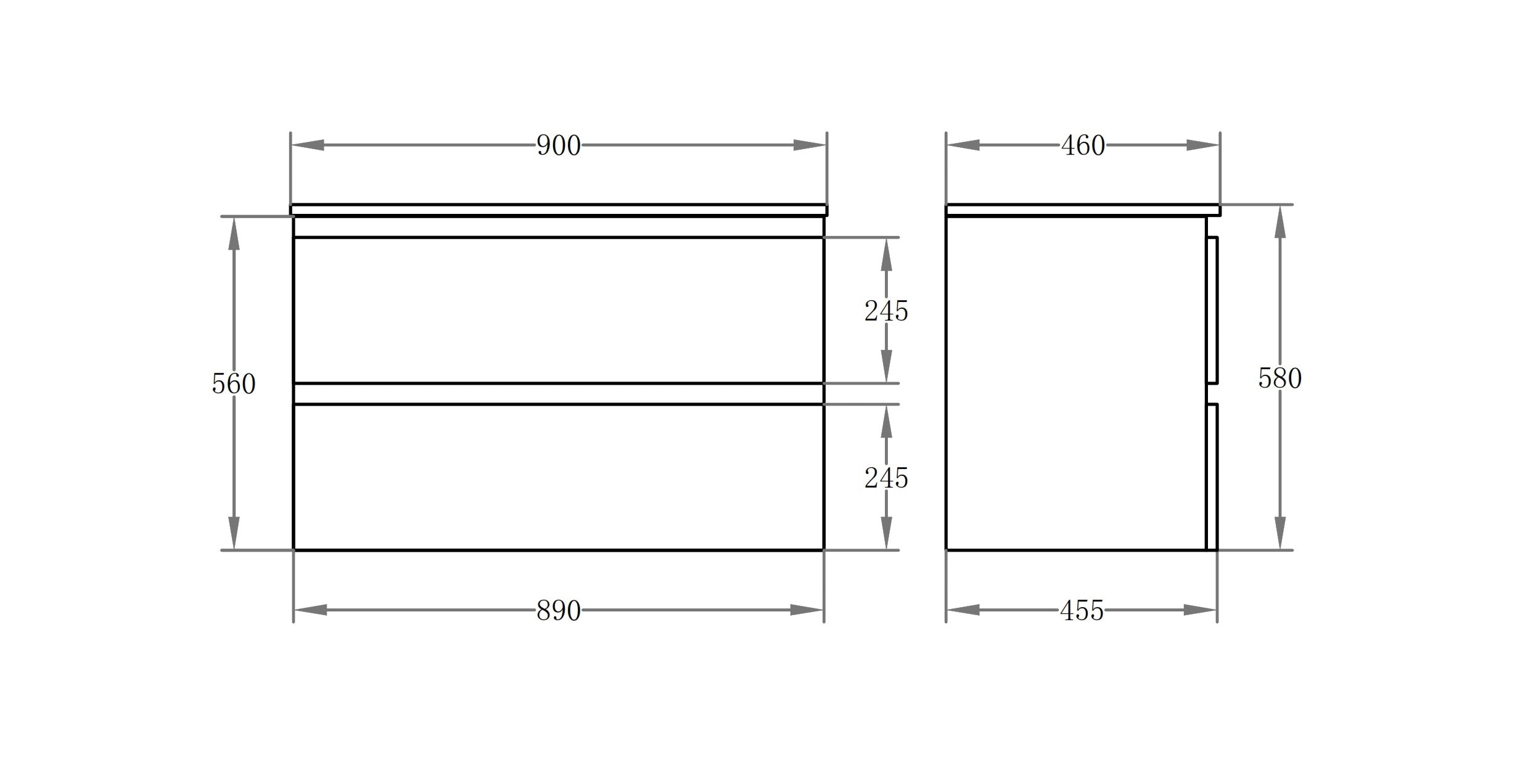 Riva 900mm PVC Wall Hung Vanity