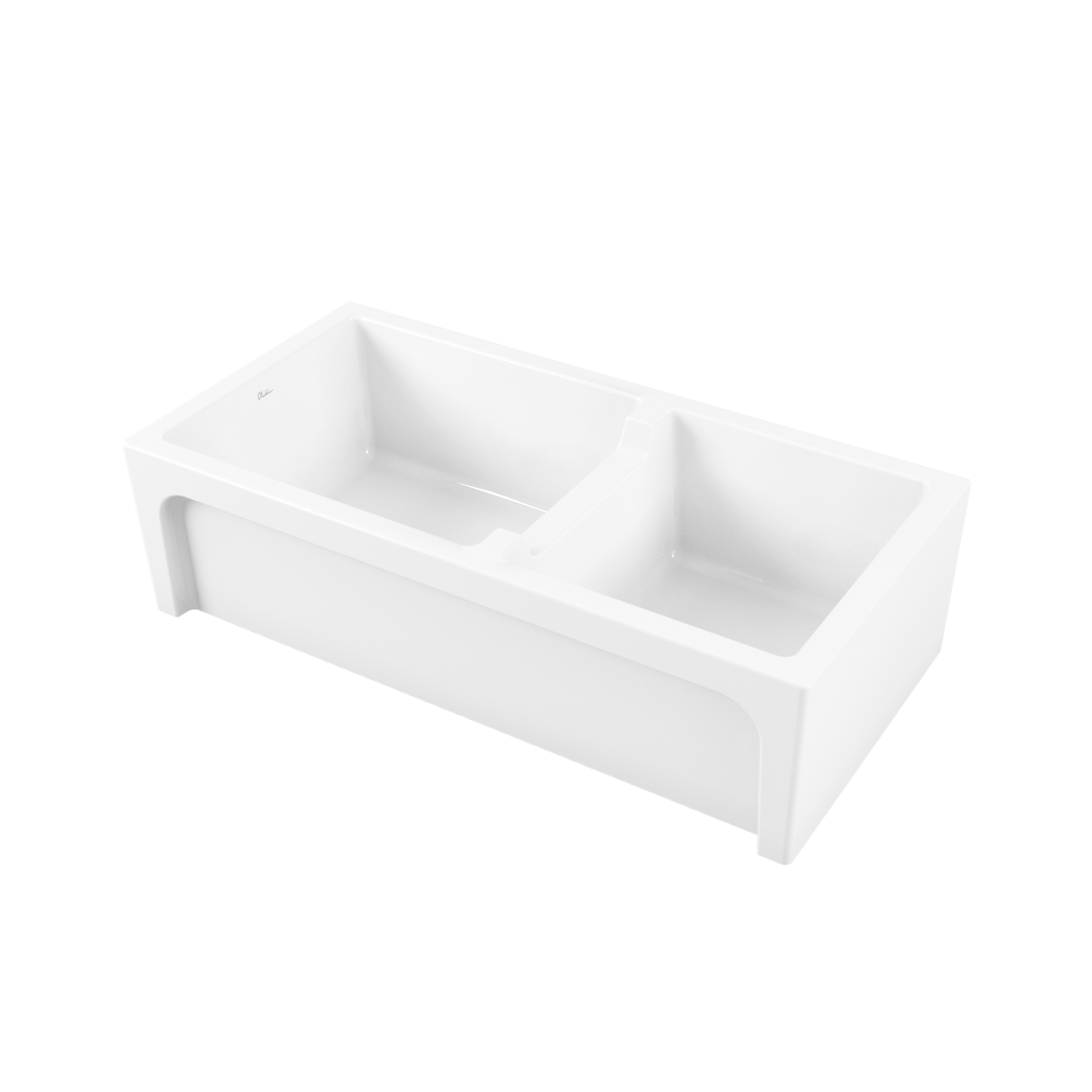 Oliveri Sicily Fireclay Farmhouse 1 & 3/4 Bowl Sink SC-WH1984