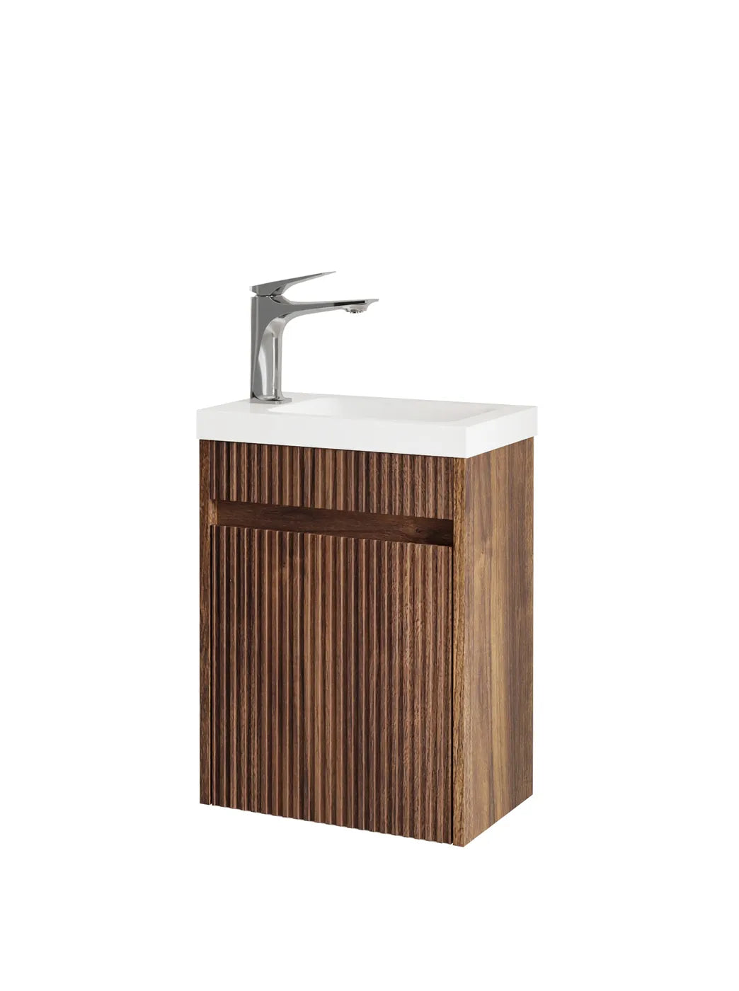 Otti Mini Ensuite Wall Hung Vanity 400mm Sable Walnut