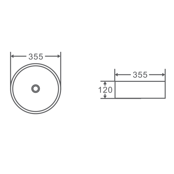 Mercio Spin 35 Above Counter Ceramic Basin Gloss White SPIN-35