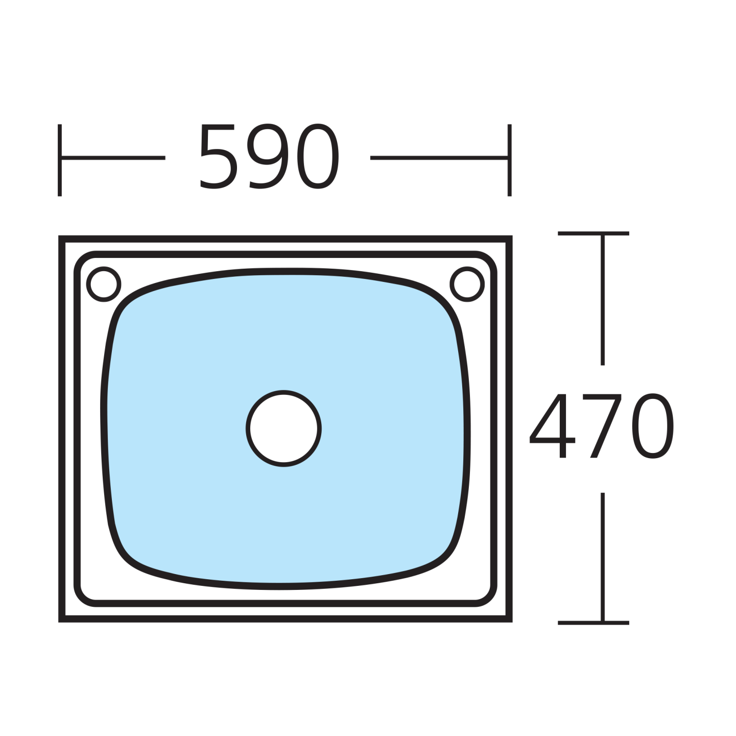 Oliveri Laundry 45L Tub with Rinse Bypass Kit and Overflow TI45S/OF