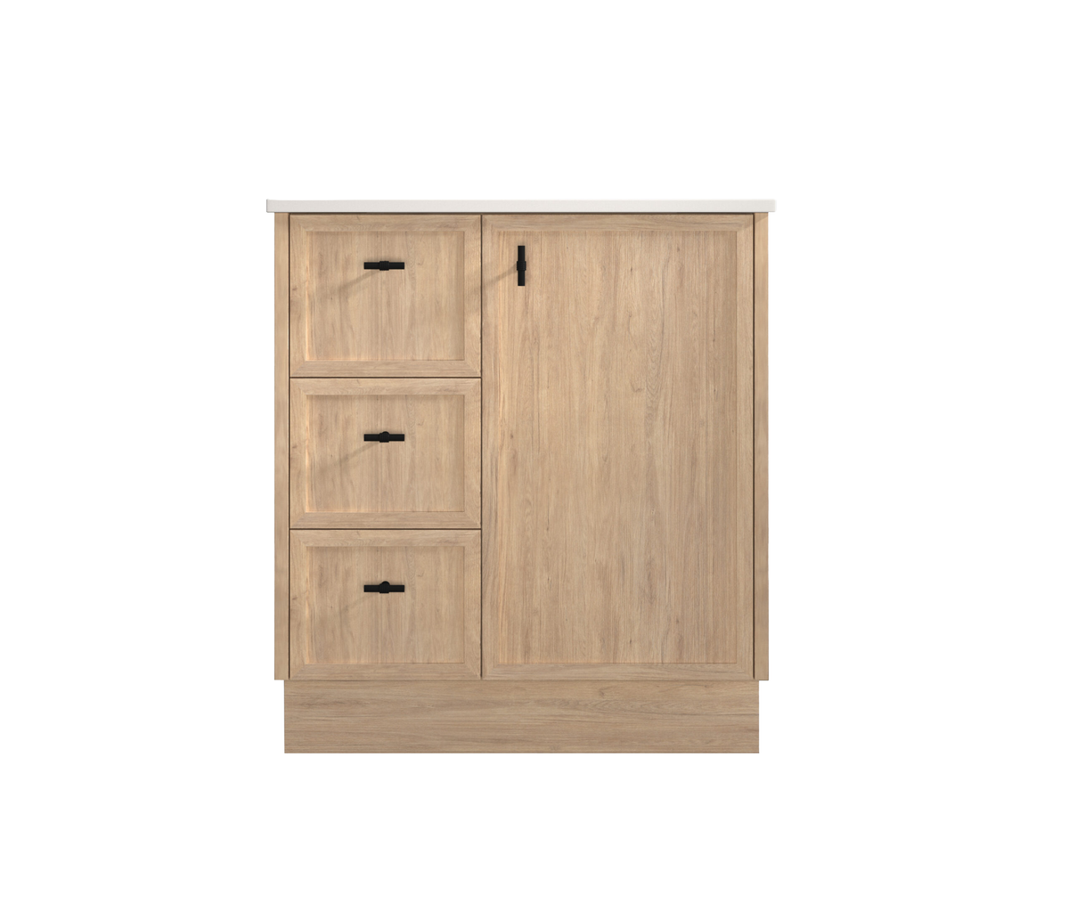 ABS 750mm Tofino Coastal Oak Shaker Vanity - Right Hand Drawers