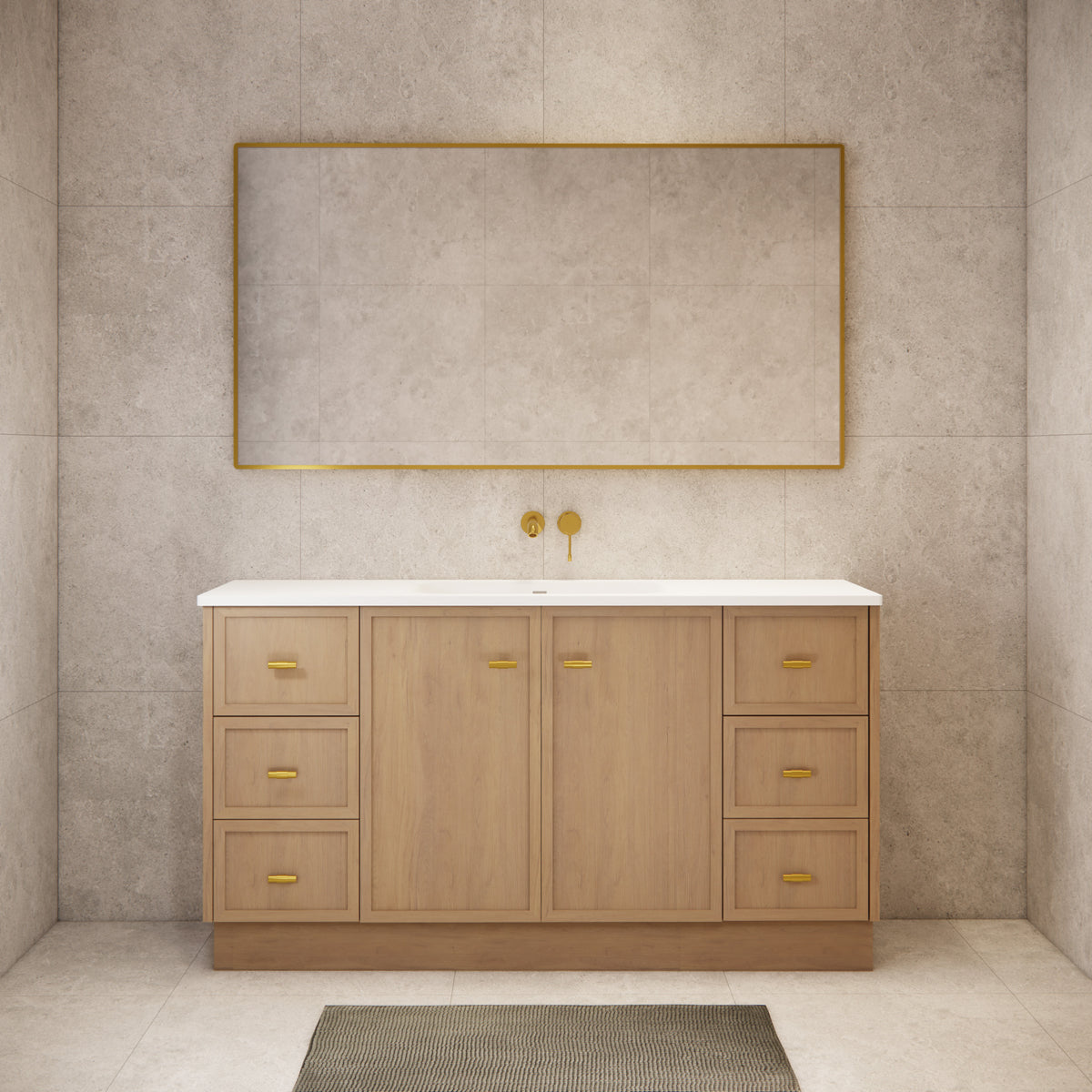 ABS 1500mm Tofino Coastal Oak Shaker Single Bowl Vanity