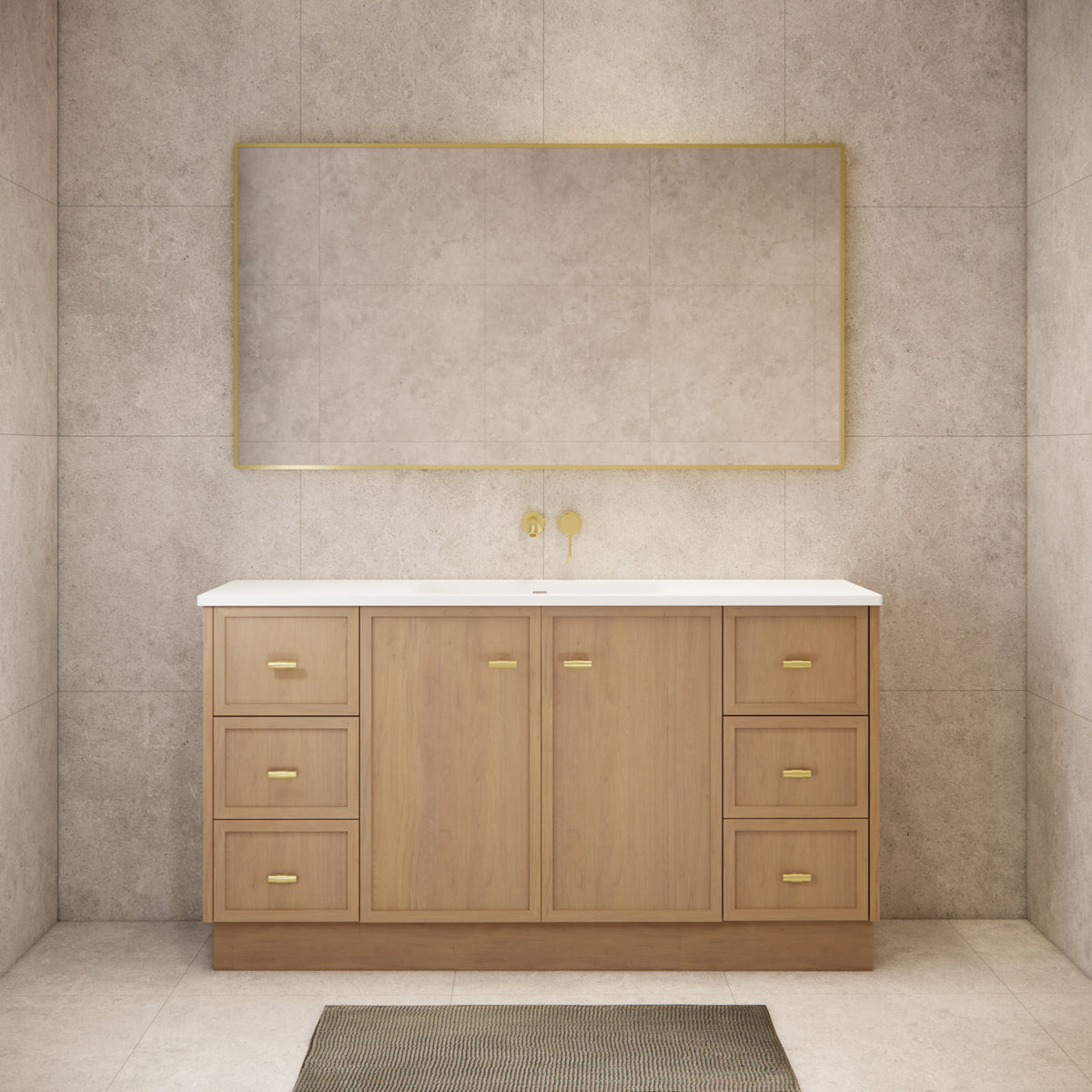 ABS 1500mm Tofino Coastal Oak Shaker Single Bowl Vanity