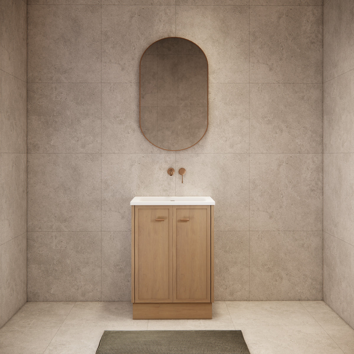 ABS 600mm Tofino Coastal Oak Shaker Vanity