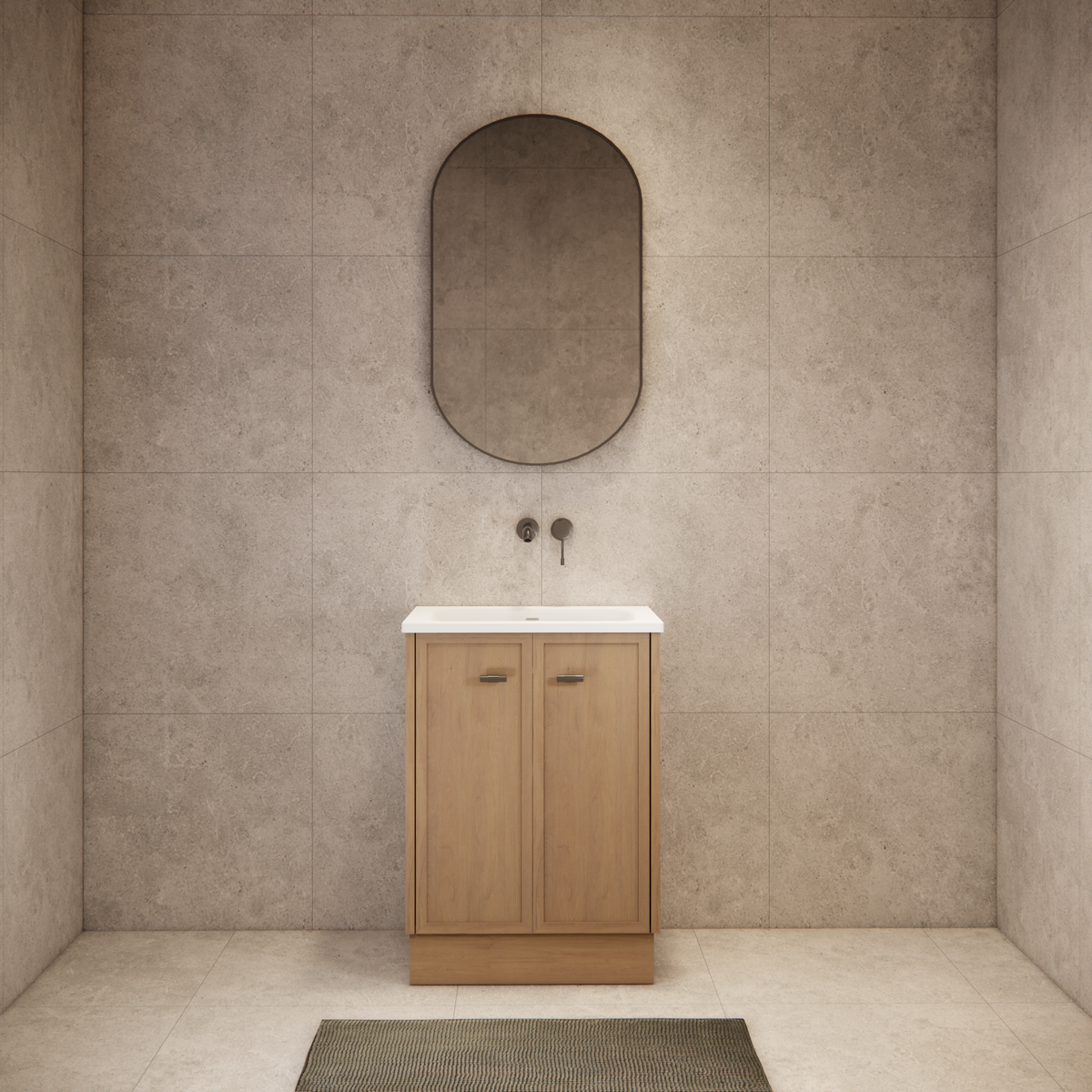 ABS 600mm Tofino Coastal Oak Shaker Vanity